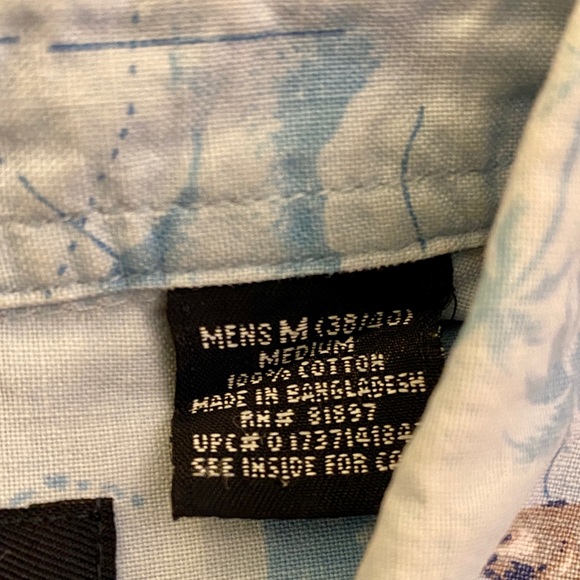 Puritan Vintage All Cotton Fishes Button-Up Men’s Shirt! Super Groovy! - Picture 3 of 4